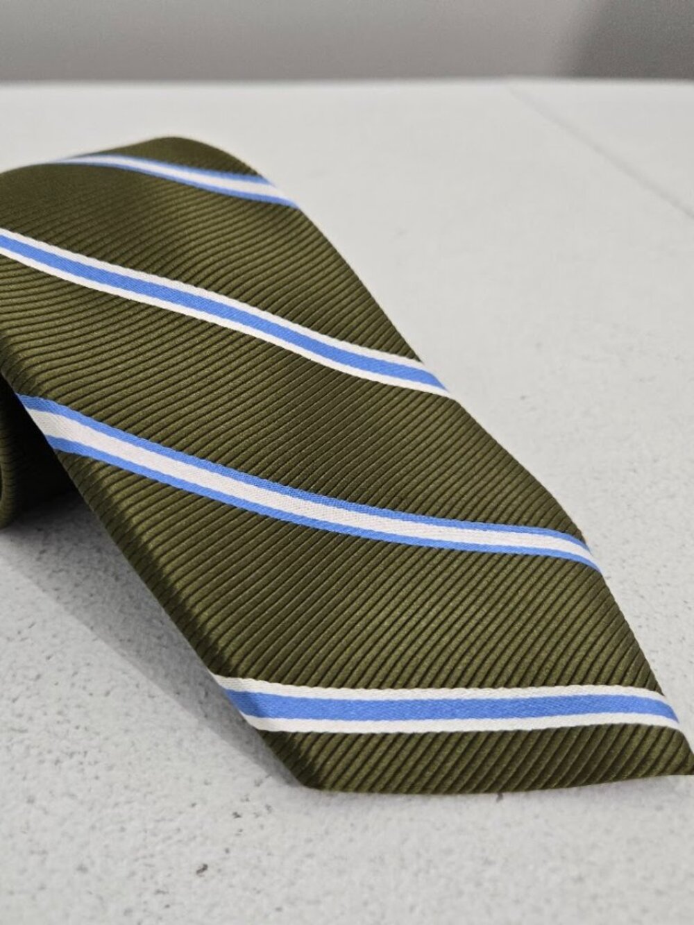 NWT Brooks Brothers Stain Resistant Silk Tie Green Stripe Business Classic USA
